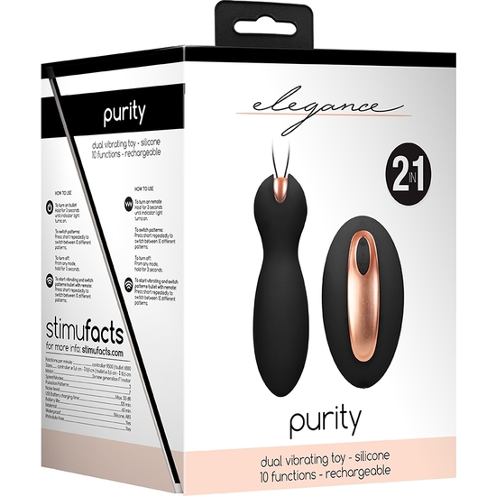 DUAL VIBRATING TOY PURITY BLACK image 1
