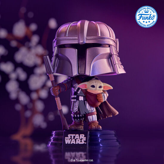 FIGURA POP STAR WARS IMPRESSIONS  MANDALORIAN WITH GROGU EXCLUSIVE image 3
