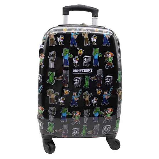 MALETA TROLLEY CABINA MINECRAFT CON 4 RUEDAS GIRATORIAS Y MULTIDIRECCIONALES .50 X 33 X 20 CM. image 0