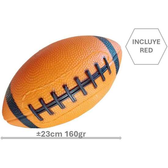 PELOTAS   PVC RUGBY BISMARK DESIGN 23CM 160GR COLOR NARANJA Y NEGRO RED image 2