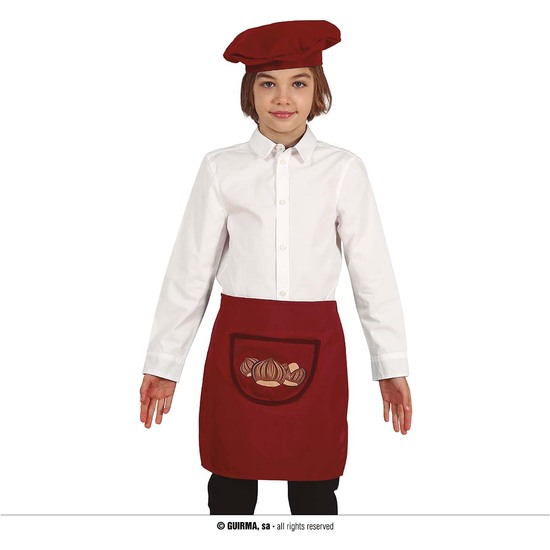 BOINA Y DELANTAL CASTAÑERO MARRON INFANTIL image 0