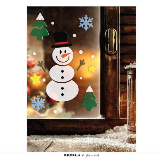DECORACION GEL MUÑECO DE NIEVE 20X25 CM image 0