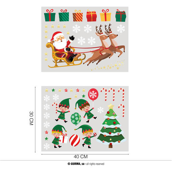 2 HOJAS DE ELECTROEST VENTANA 30X40 CM SANTA CLAUS image 0