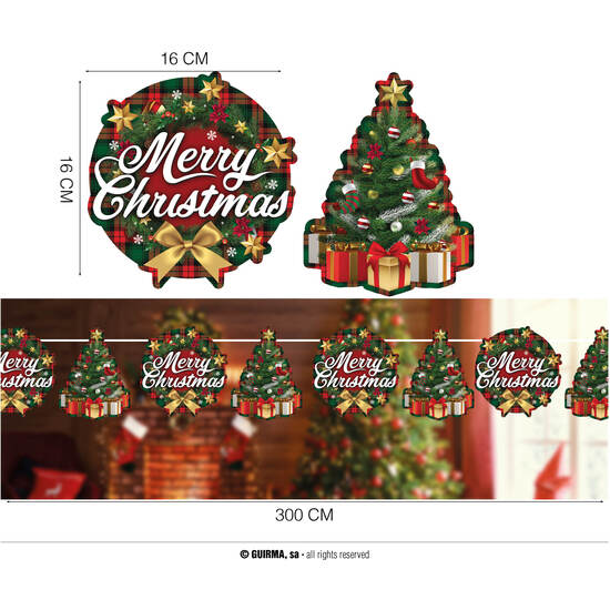 GUIRNALDA MERRY CHRISTMAS 300 CM 16X16 CM image 0