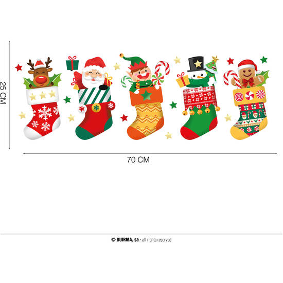 DECOR. ADHESIVO PARED 25X70 CMS. NAVIDAD image 0