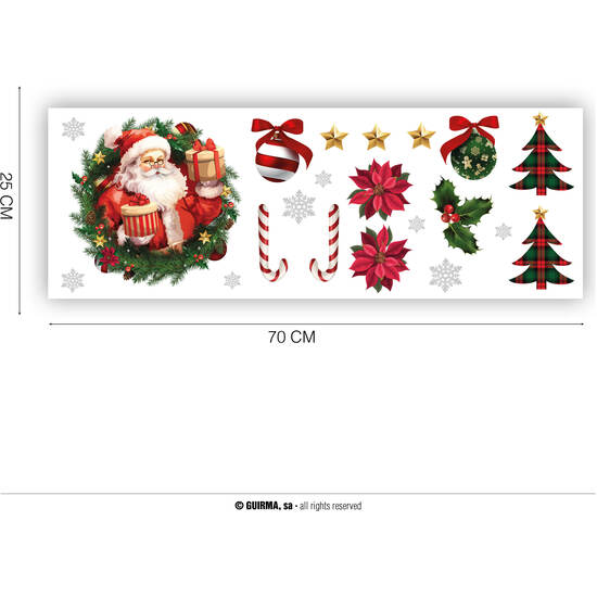 DECOR. ADHESIVO PARED 25X70 CM. SANTA CLAUS image 0