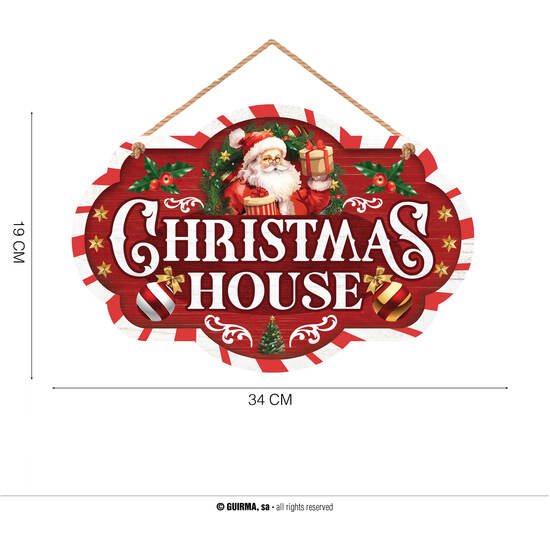 LETRERO "CHRISTMAS HOUSE" 30X20 CM image 0