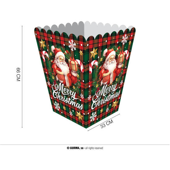 6 PCS BOLSA PALOMITAS SANTA CLAUS 18X10.5 CM PAPEL image 0