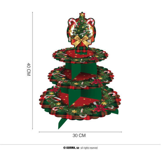 BANDEJA 3 PISOS 40X30 CM ARBOL DE NAVIDAD image 0