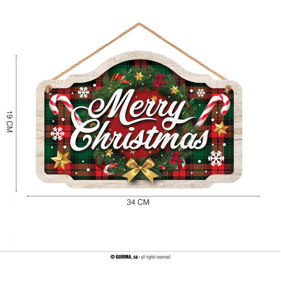 LETRERO "MERRY CHRISTMAS" 34X19 CM image 0
