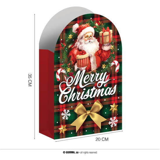6 PCS BOLSA CARAMELOS SANTA 16.5X11 CM PAPEL image 0