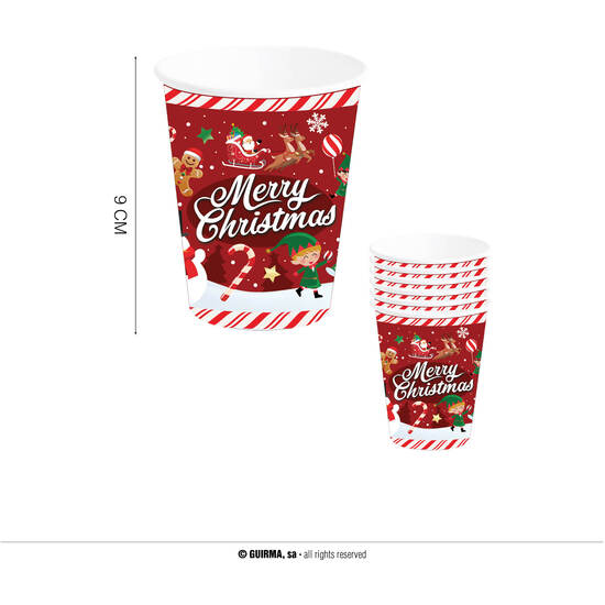 BOLSA 6 VASOS DE NAVIDAD 240 ML 9 CM image 0