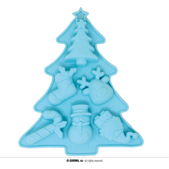 MOLDE SILICONA PARA 6 GALLETAS ARBOL 20X23 CMS image 0