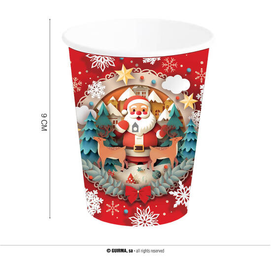 BOLSA 6 VASOS DE NAVIDAD 240 ML 9 CM image 0