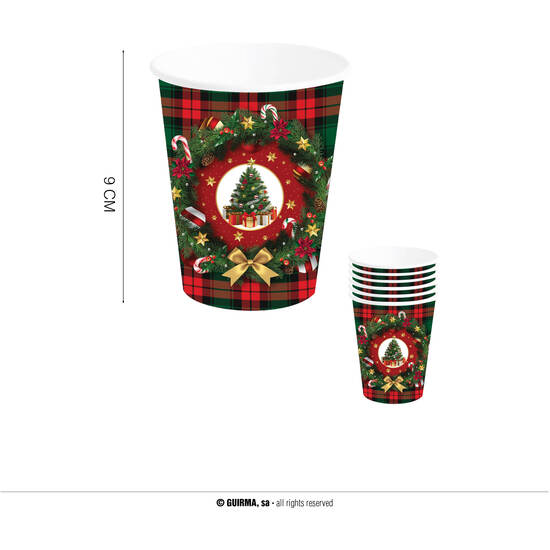 BOLSA 6 VASOS ARBOL DE NAVIDAD 240 ML 9 CM image 0