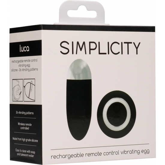LUCA RECHARGEABLE REMOTE CONTROL VIBRATING EGG BLACK image 1