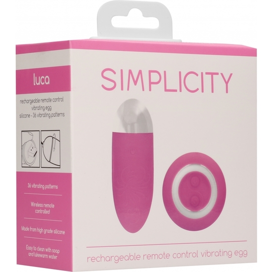 LUCA RECHARGEABLE REMOTE CONTROL VIBRATING EGG PINK image 1
