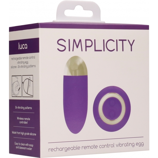 LUCA RECHARGEABLE REMOTE CONTROL VIBRATING EGG PURPLE image 1