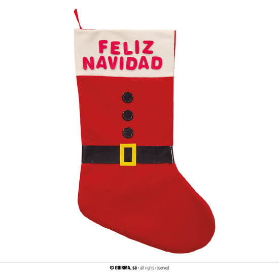 BOTA TRAJE PAPA NOEL "FELIZ NAVIDAD" 55 CMS. image 0