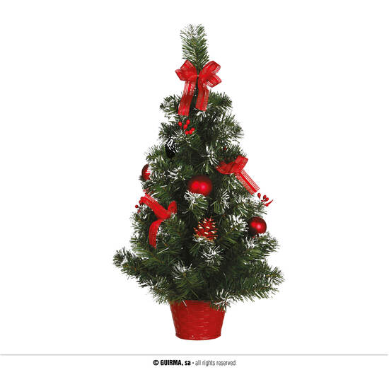 ARBOL DECORADO ROJO 60 CMS NEVADO image 0