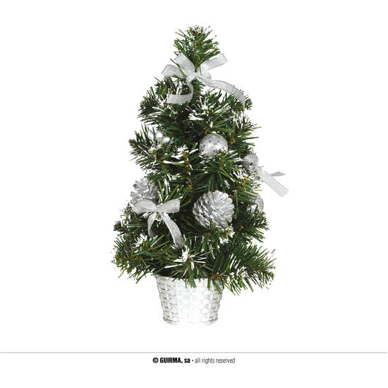 ARBOL DECORADO PLATA 30 CMS NEVADO image 0
