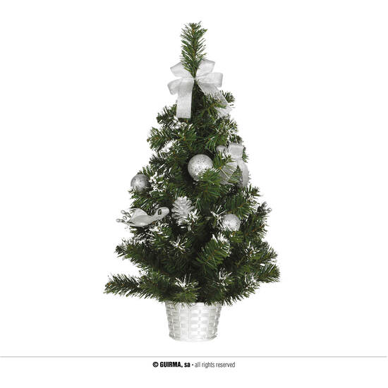 ARBOL DECORADO PLATA 60 CMS NEVADO image 0