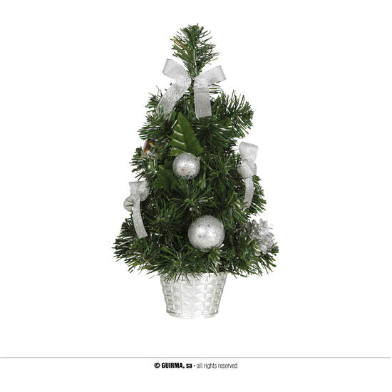 ARBOL DECORADO PLATA 40 CMS image 0