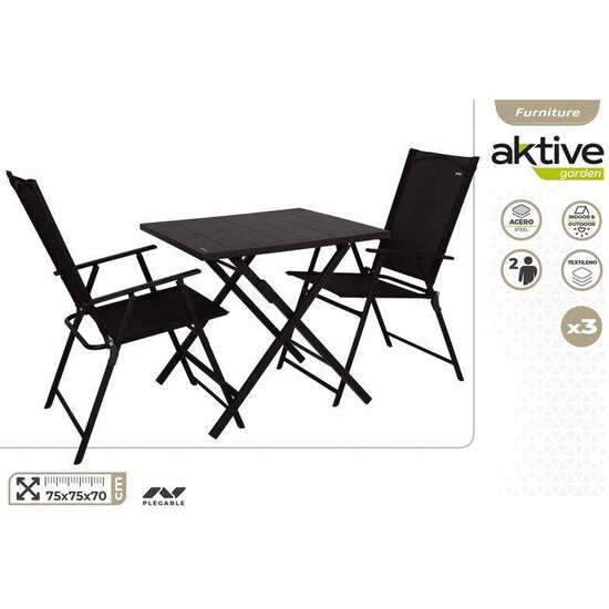 SET JARDIN MESA 75X75XH71,5CM Y 2 SILLAS 47X64XH95CM image 0