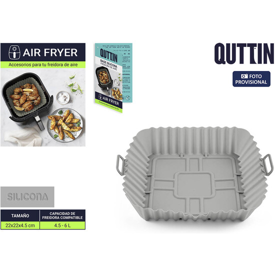 BASE SILICONA AIR FRYER CUAD.22CM QUTTIN image 0
