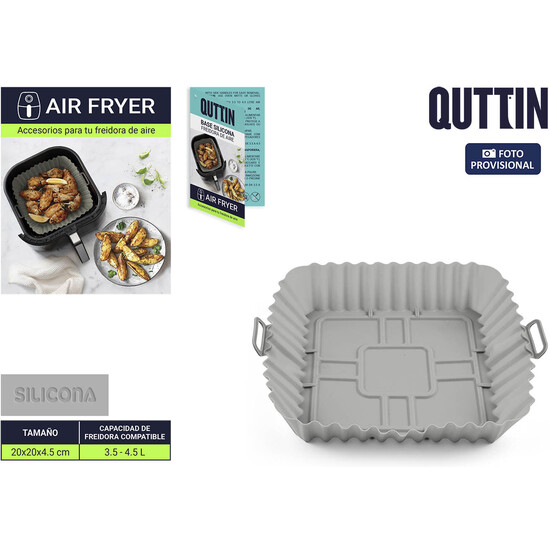 BASE SILICONA AIR FRYER CUAD.20CM QUTTIN image 0