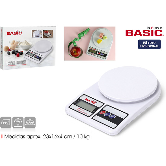 BASCULA COCINA DIGITAL 10KG BASIC HOME image 0