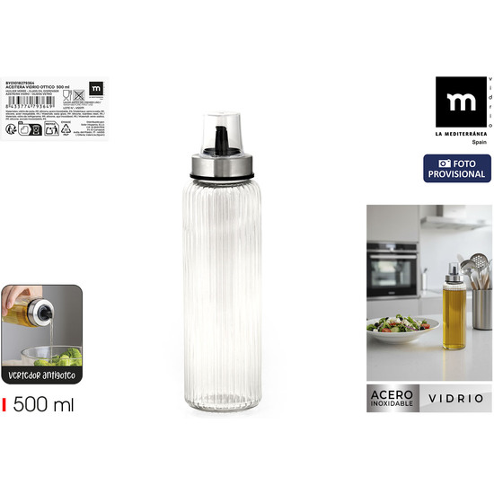 ACEITERA VIDRIO OTTICO 500ML LA MEDITERRANEA image 0