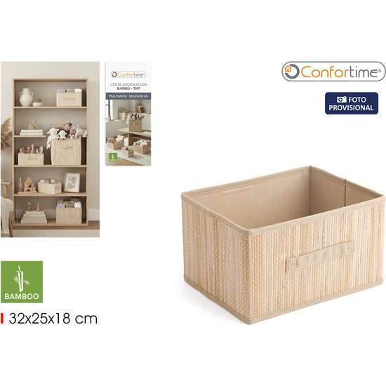 CESTA ORDENACION BAMBUTNT 32X25X18 CONFORTIME image 0