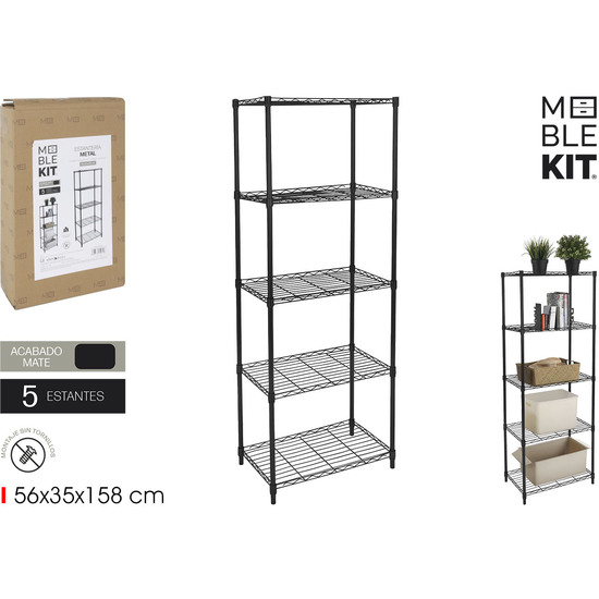 ESTANTERIA METAL 5 NIVELES BLACK MOBLEKIT image 0