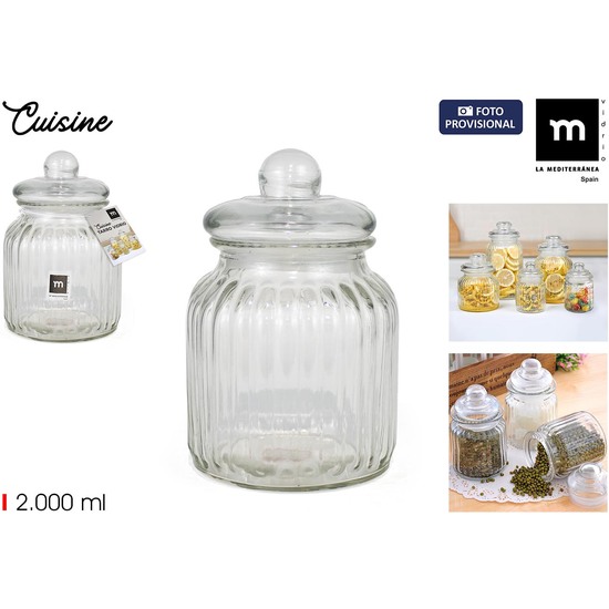 TARRO VIDRIO CUISINE 2000ML LA MEDITERRANEA image 0