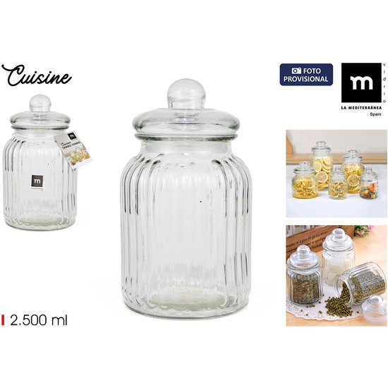 TARRO VIDRIO CUISINE 2500ML LA MEDITERRANEA image 0