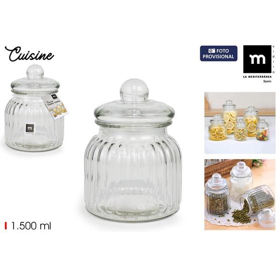 TARRO VIDRIO CUISINE 1500ML LA MEDITERRANEA image 0