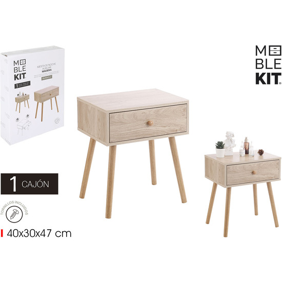 MESITA DE NOCHE AUXILIAR MADERA MOBLEKIT image 0