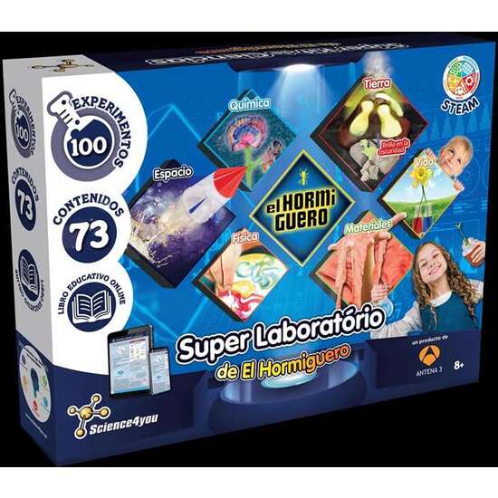 JUEGO SUPER LABORATORIO DE EL HORMIGUERO. 100 EXPERIMENTOS DIVERTIVOS Y LOCOS. 45X34X8 CM image 1