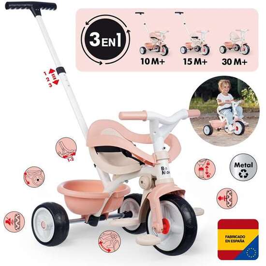 TRICICLO BE MOVE CONFORT ROSA image 1