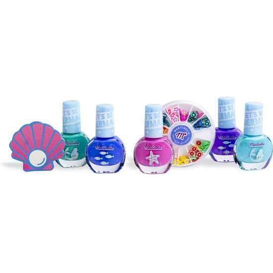 SET DE UÑAS MARTINELIA LETS BE MERMAIDS. INCLUYE 5 ESMALTES,LIMA Y RUEDA PARA DECORAR UÑAS. 27X16,5X15,5 CM image 1