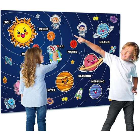 JUEGO  DESCUBRE EL SISTEMA SOLAR.PANEL DE FILTRO CON VELCRO CONTIENE 42 FIGURAS ESPACIALES image 2