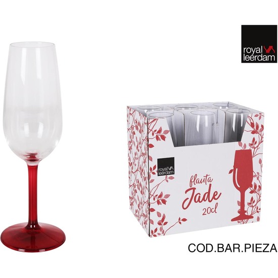 COPA VIDRIO CHAMPAGNE 20CL JADE ROJO image 0