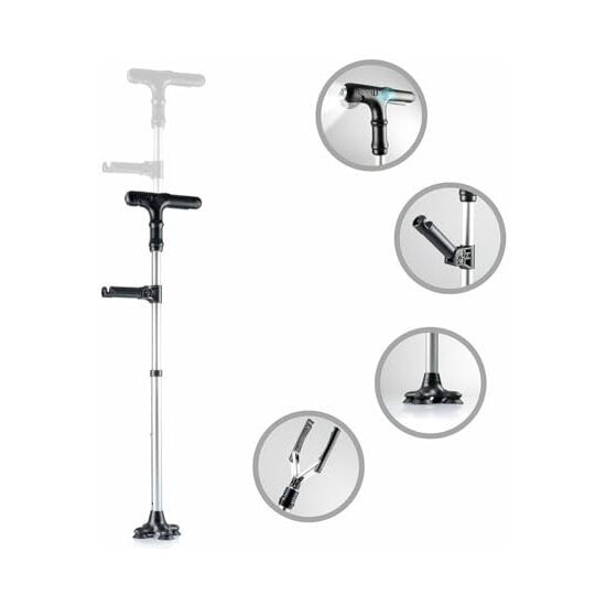 -126- 6 BASTON EXTENSIBLE C/LED ALARMA Y MANO MEC image 1
