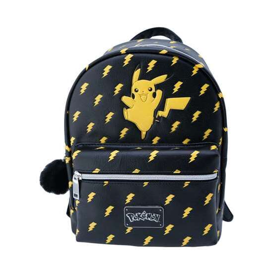 MOCHILITA PU NEGRA POKÉMON PREMIUM CON BOLSILLO DELANTERO Y TRASERO.28 X 22 X 11 CM. image 0