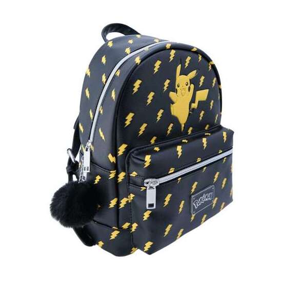 MOCHILITA PU NEGRA POKÉMON PREMIUM CON BOLSILLO DELANTERO Y TRASERO.28 X 22 X 11 CM. image 1