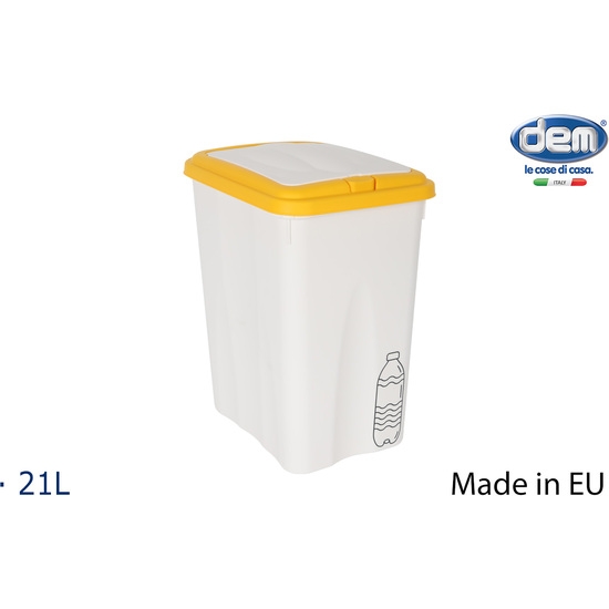 CUBO BASURA C/TAPA AMARILLA 21L image 0