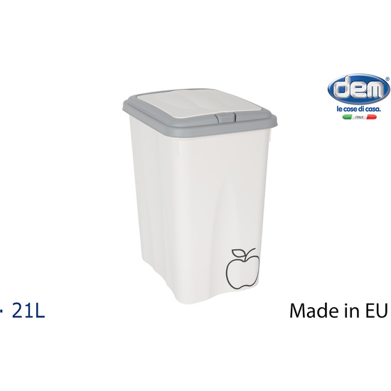 CUBO BASURA C/TAPA GRIS 21L image 0