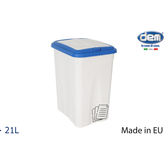 CUBO BASURA C/TAPA AZUL 21L image 0