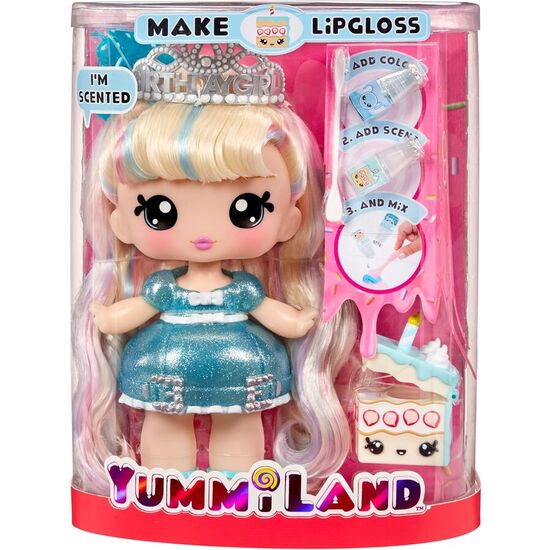 MUÃ±ECA + BRILLO DE LABIOS CALLIE BIRTHDAY CAKE YUMMILAND image 1